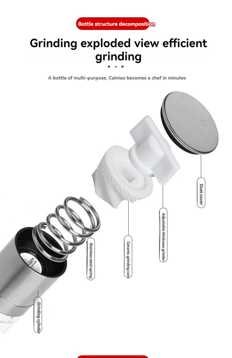 Salt and Pepper Grinder 2 in 1 Manual Stainless Steel