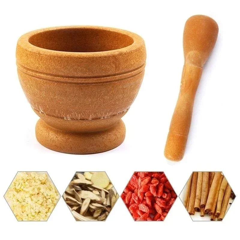 Resin Mortar and Pestle Spice Mixing Grinding Crusher Bowl Kitchen Tools