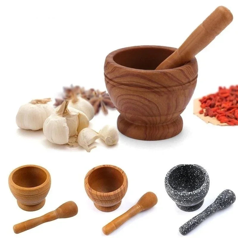 Resin Mortar and Pestle Spice Mixing Grinding Crusher Bowl Kitchen Tools