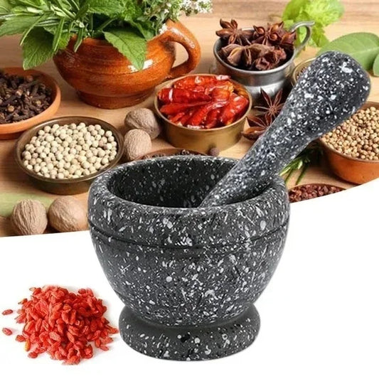 Resin Mortar and Pestle Spice Mixing Grinding Crusher Bowl Kitchen Tools