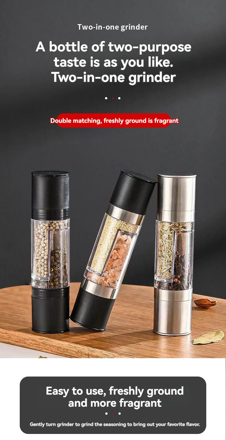 Salt and Pepper Grinder 2 in 1 Manual Stainless Steel