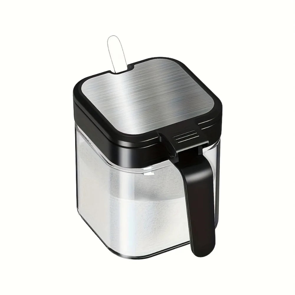 3pcs Glass Spice Jars with Spoon 10oz Glass Jars